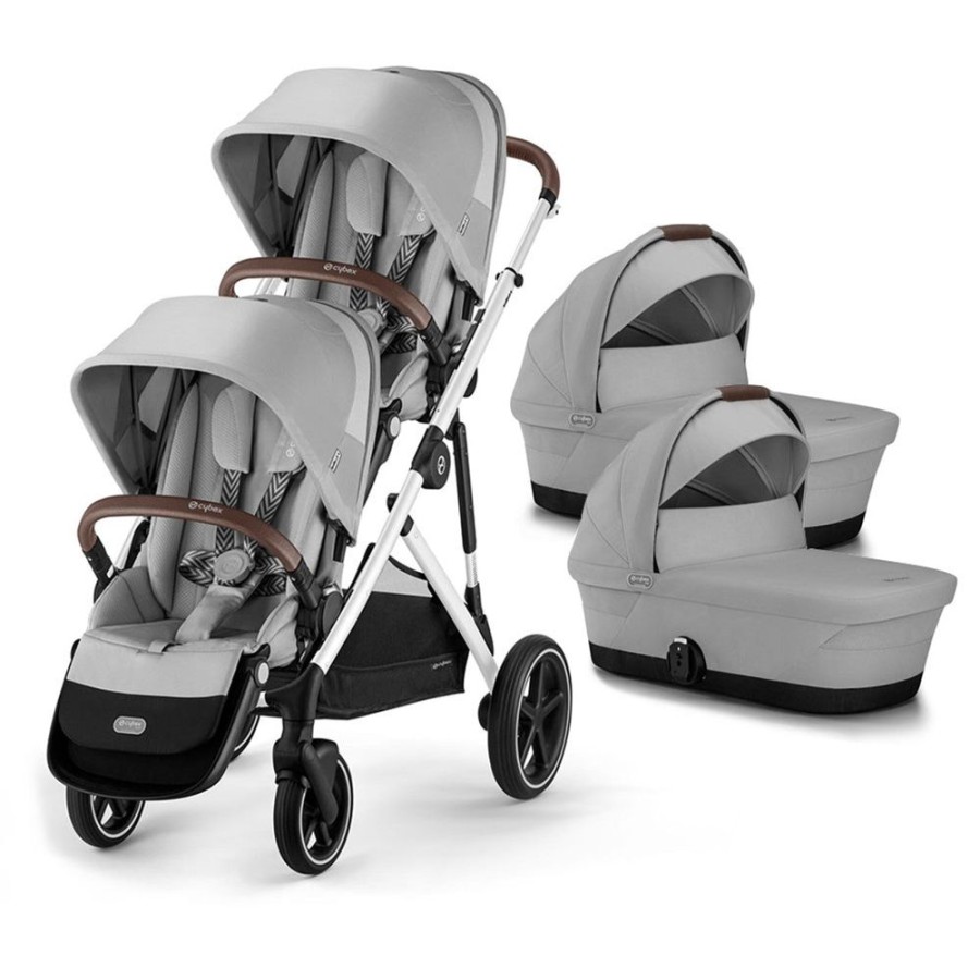 Prams & Pushchairs Cybex | Cybex Gazelle S Silver Twin - Lava Grey