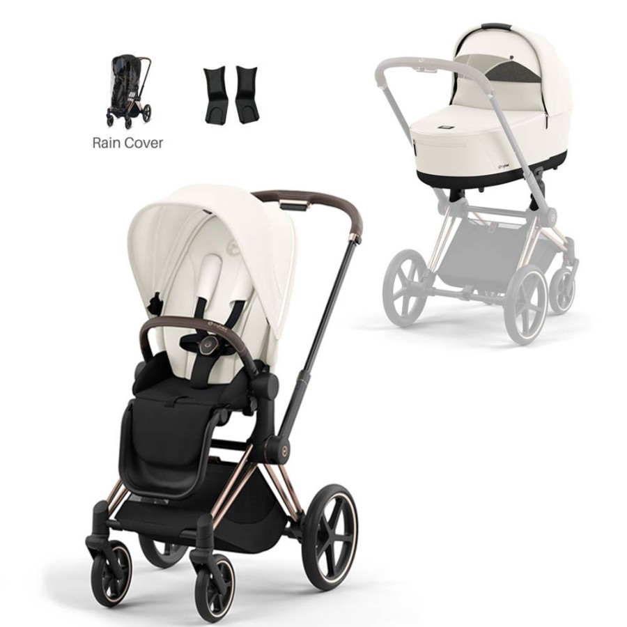 Prams & Pushchairs Cybex | Cybex Priam Pram Inc Lux Carrycot - Off White