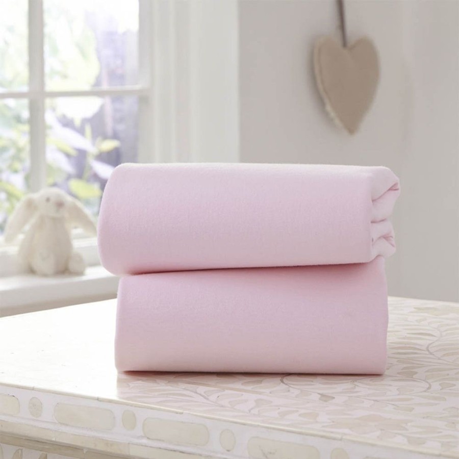 Nursery & Home Clair De Lune Bedding & Sleepwear | Clair De Lune 2 Pack Fitted Moses Basket Sheets - Pink