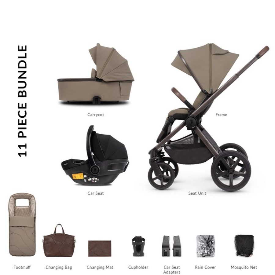 Prams & Pushchairs Venicci | Venicci Upline Se 3-In-1 Travel System Bundle - Powder