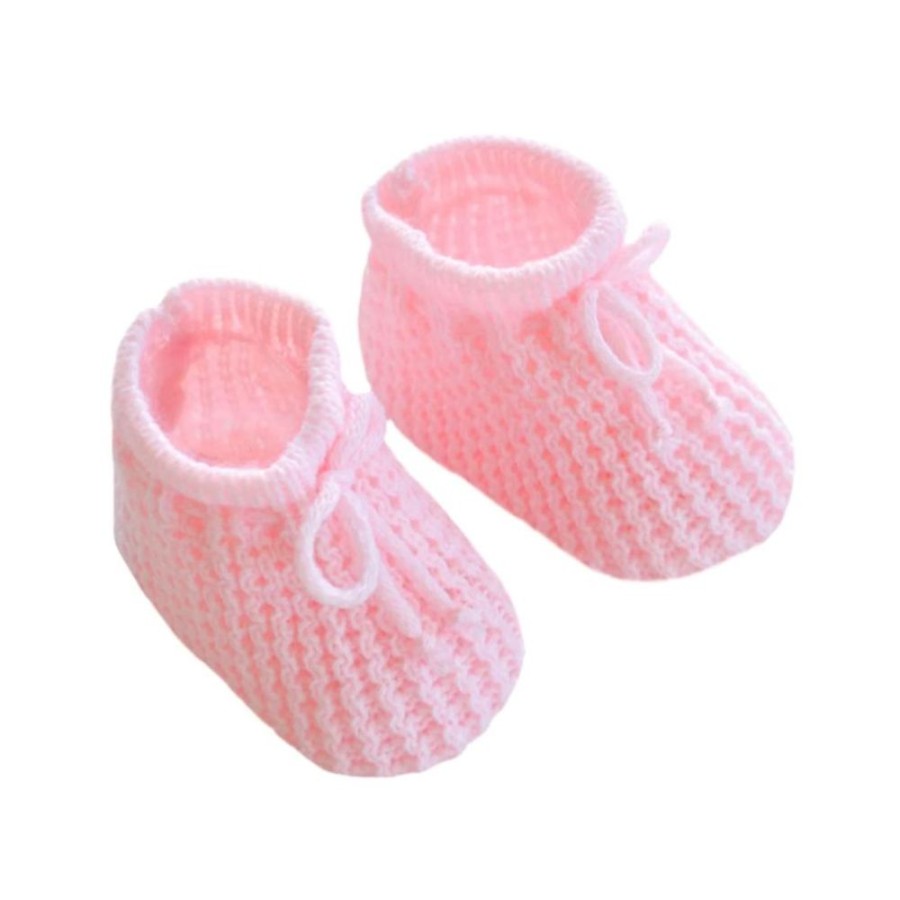 Clothing Millie & Ralph Shoes & Booties | Pink Knit Bow Booties