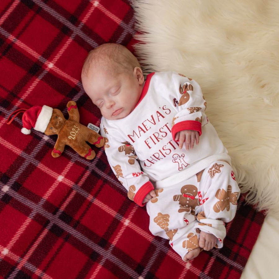 Personalised Millie & Ralph | Personalised Red Gingerbread Man 'First Christmas' Pj'S Lounge Set