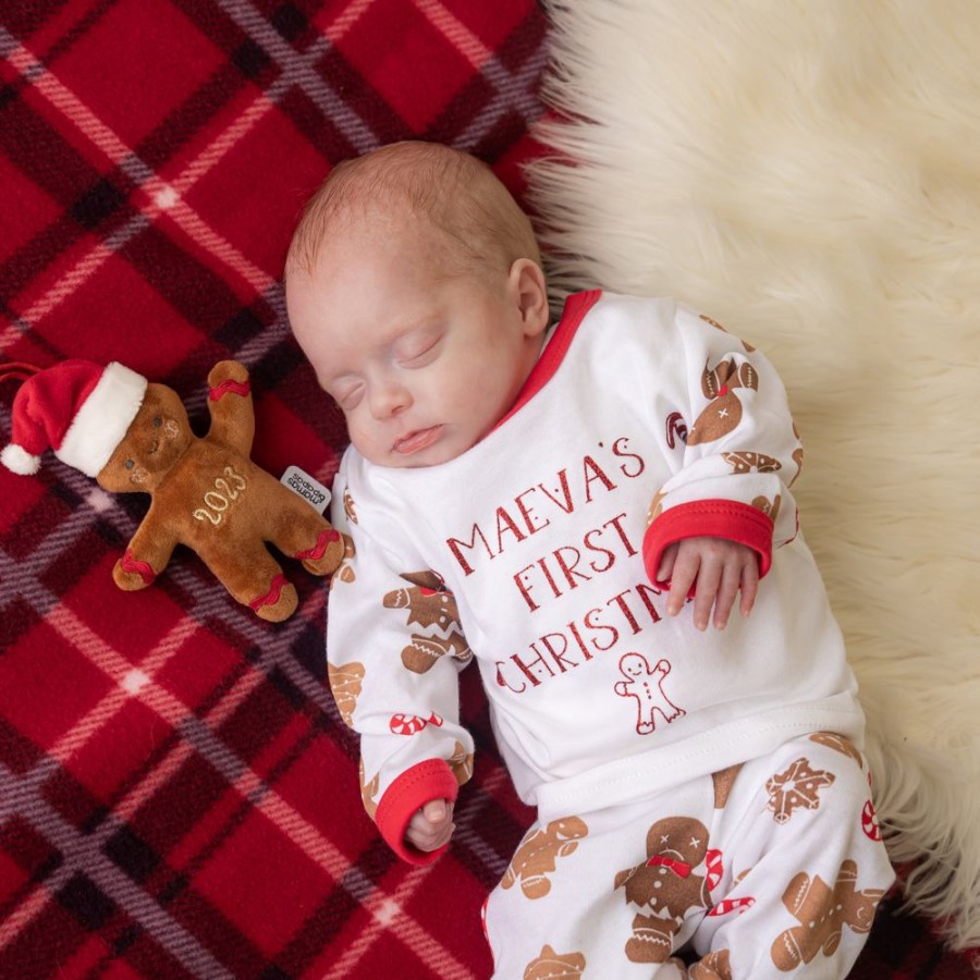 Personalised Millie & Ralph | Personalised Red Gingerbread Man 'First Christmas' Pj'S Lounge Set