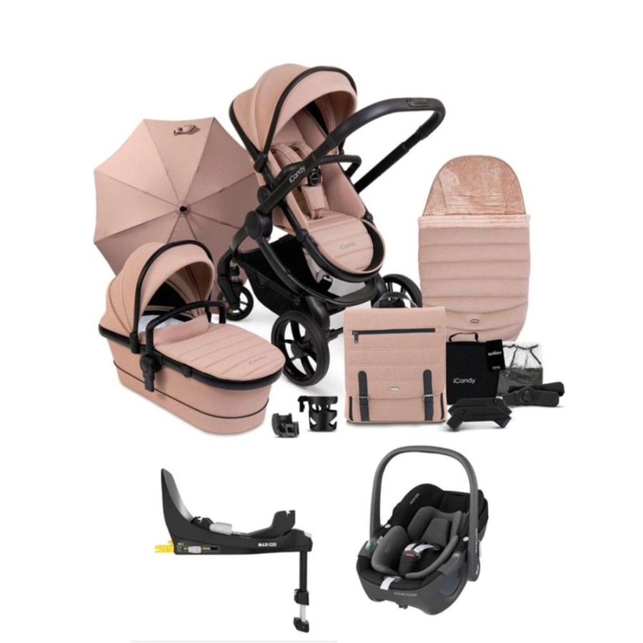 Prams & Pushchairs iCandy | Icandy Peach 7 Travel Bundle With Pebble 360 & Base - Jet/Cookie