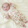 Clothing Sarah Louise Sleepsuits | Rose Print Lace Detail All In One