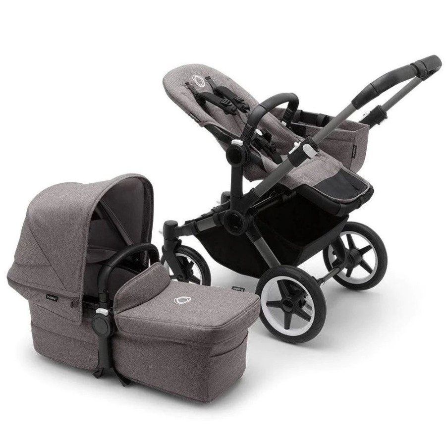 Prams & Pushchairs Bugaboo | Bugaboo Donkey 5 Mono Complete Pushchair - Graphite/Grey Melange