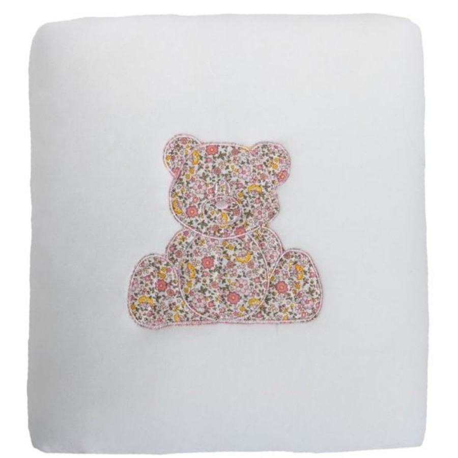 Nursery & Home Millie & Ralph Blankets | Ivory Pink Velour Teddy Floral Blanket