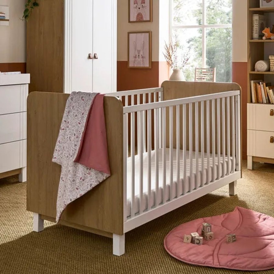 Nursery & Home CuddleCo Cots & Cotbeds | Cuddleco Rafi Cot Bed - Oak & White