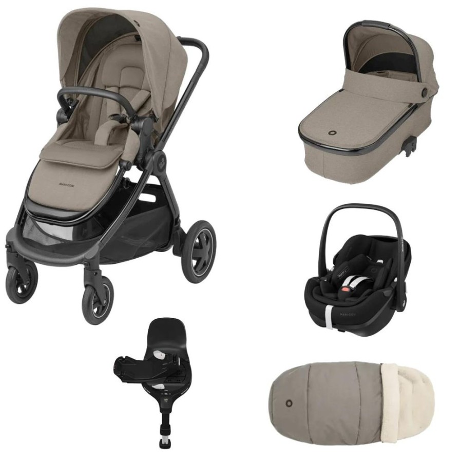 Prams & Pushchairs Maxi-Cosi | Maxi-Cosi Adorra Luxe Pebble 360 Pro + Base Travel System - Twillic Tr