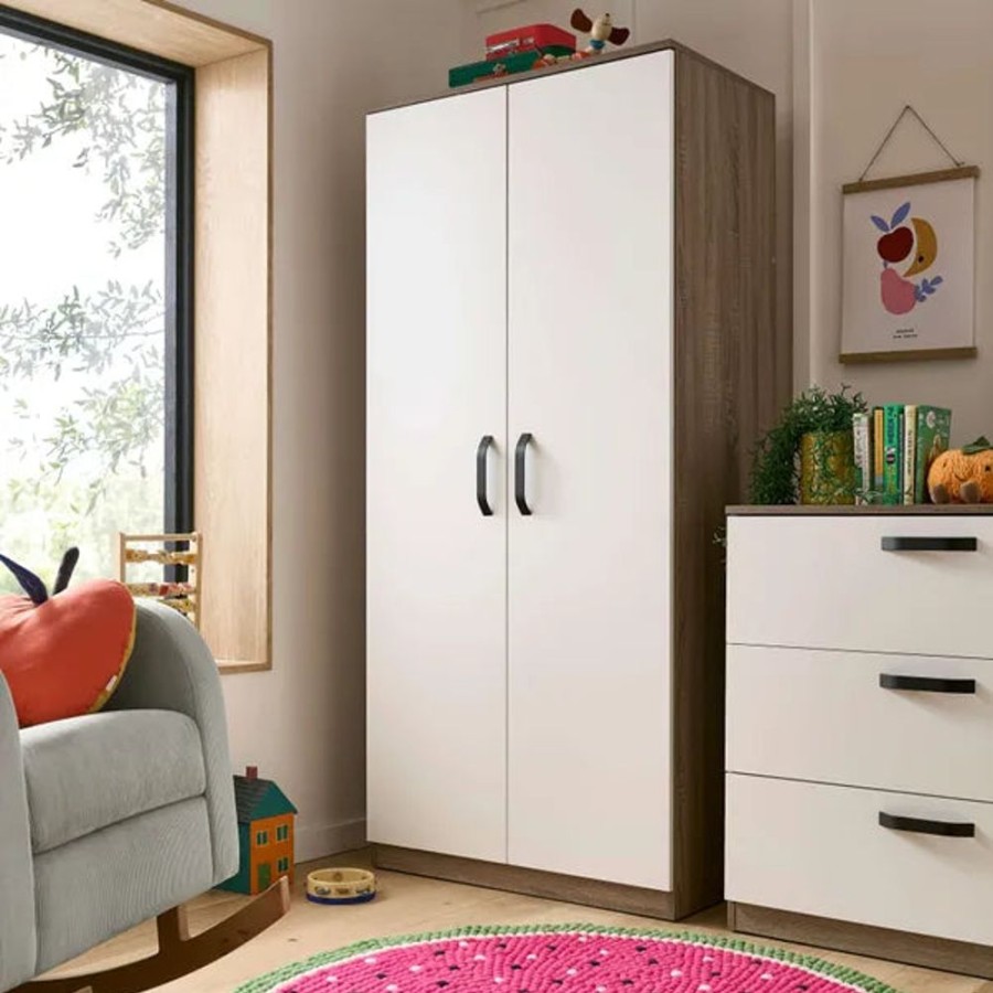 Nursery & Home CuddleCo Wardrobes | Cuddleco Enzo Nursery Wardrobe - Truffle Oak & White