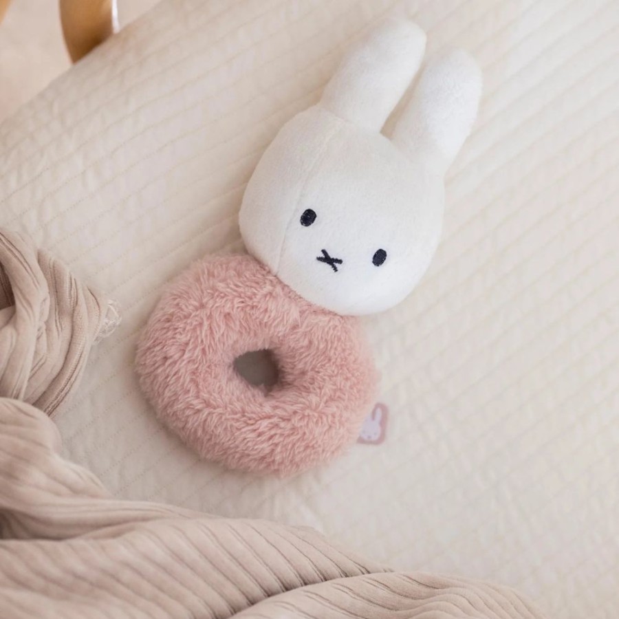 Nursery & Home Little Dutch Soft Toys | Little Dutch X Miffy Rattle Fluffy Pink