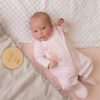 Clothing Dandelion Sleepsuits | Pink Rabbit & Star Ribbed Sleepsuit